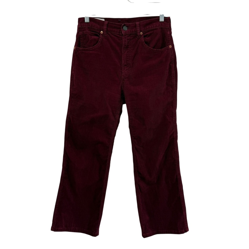 Gap Vintage Flare High Rise Corduroy‎ Pants Size 28 6S Burgundy Stretch Normcore
